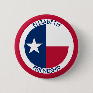 Texas The Lone Star Personalised Flag 6 Cm Round Badge
