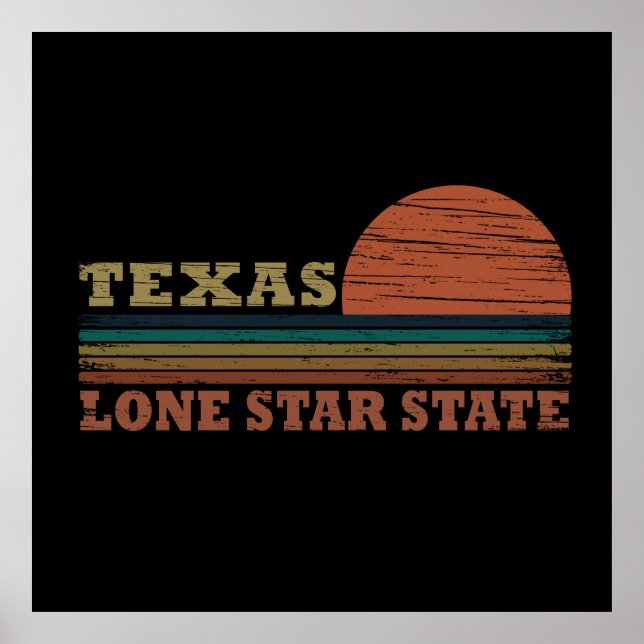 texas the lone star state classic sunset poster (Front)