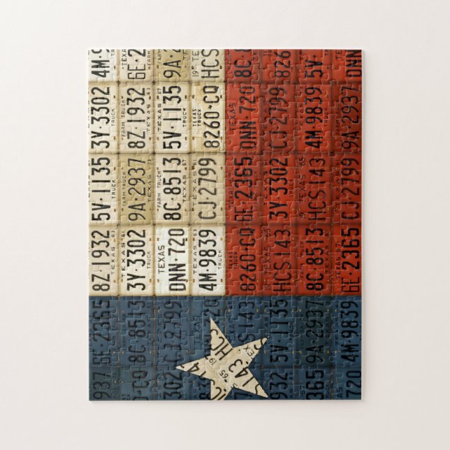 Texas The Lone Star State Flag License Plate Art Jigsaw Puzzle (Vertical)