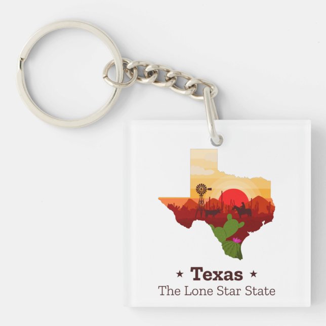 Texas The Lone Star State Key Ring (Front)