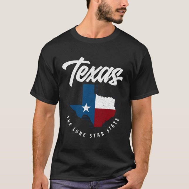 Texas The Lone Star State Texas Map T-Shirt (Front)