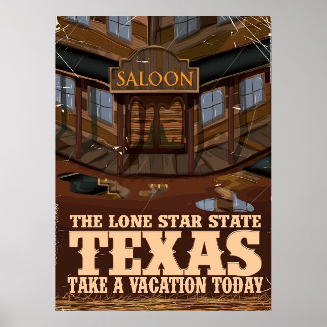 Texas 'The lone star state' travel poster (Front)