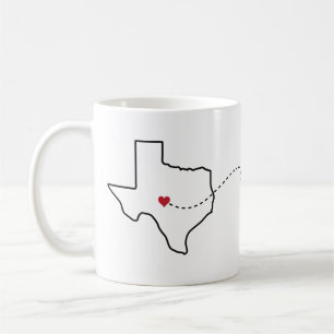 Texas to Connecticut - Heart2Heart Coffee Mug