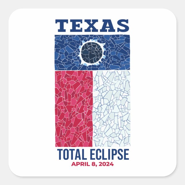 Texas Total Eclipse Square Sticker (Front)