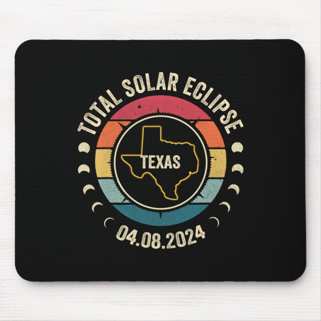Texas Total Solar Eclipse 2024 American Totality A Mouse Mat (Front)