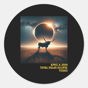Texas Total Solar Eclipse 2024 Commemorative Astro Classic Round Sticker