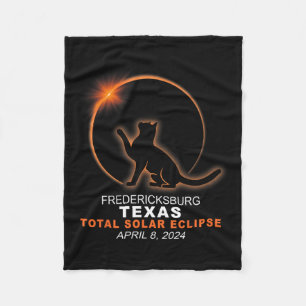 Texas Total Solar Eclipse 2024 Fleece Blanket