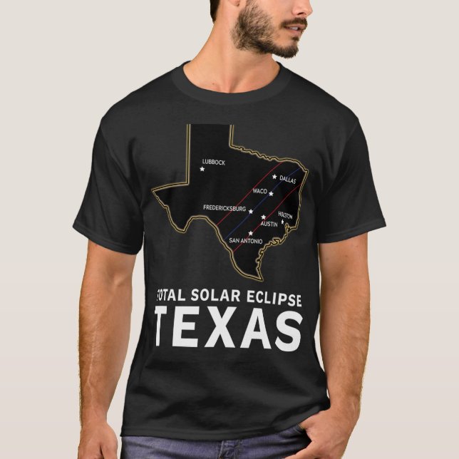 Texas Total Solar Eclipse 2024 Path Of Totality Te T-Shirt (Front)