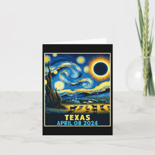 Texas Total Solar Eclipse 2024 Starry Night  Card