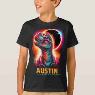 Texas Total Solar Eclipse 2024 T Rex Dinosaur T-Shirt