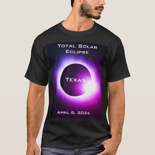 Texas Total solar eclipse April 8, 2024 T-Shirt (Front)