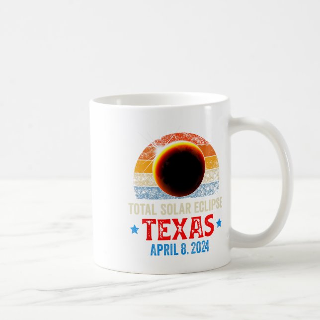 Texas Total Solar Eclipse April 8 2024 Texas Solar Coffee Mug (Right)