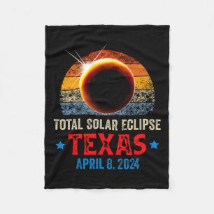 Texas Total Solar Eclipse April 8 2024 Texas Solar Fleece Blanket