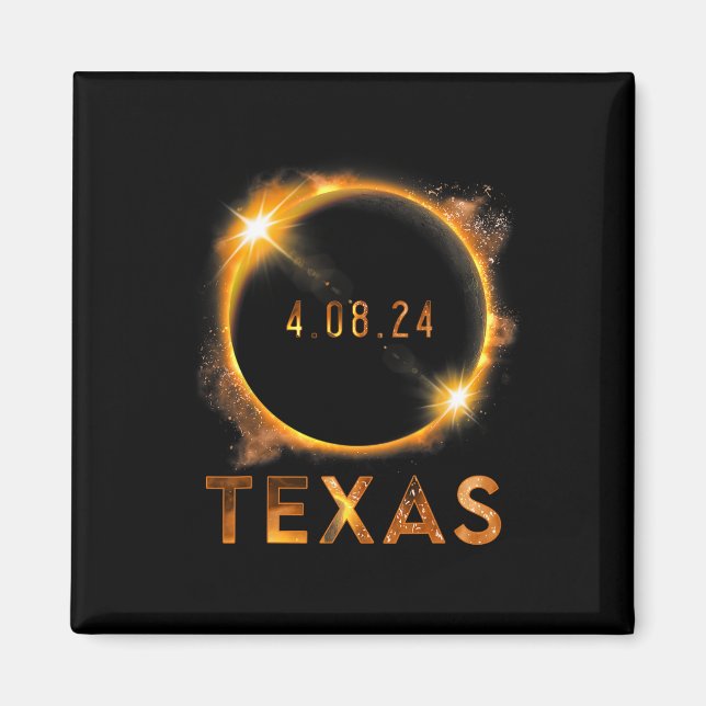 Texas Total Solar Eclipse April 8 2024 Texas Solar Magnet (Front)
