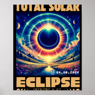 Texas Total Solar Eclipse April 8 2024 Texas Solar Poster