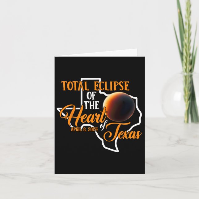 Texas Total Solar Eclipse April 8 2024 Usa Map Tot Card (Front)