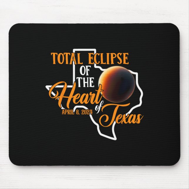 Texas Total Solar Eclipse April 8 2024 Usa Map Tot Mouse Mat (Front)