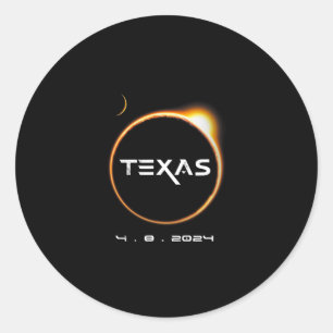 Texas Totality 4.08.2024 Total Solar Eclipse 2024  Classic Round Sticker