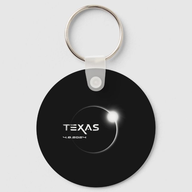 Texas Totality 4.08.2024 Total Solar Eclipse 2024  Key Ring (Front)