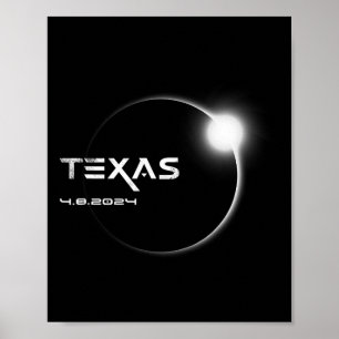 Texas Totality 4.08.2024 Total Solar Eclipse 2024 Poster
