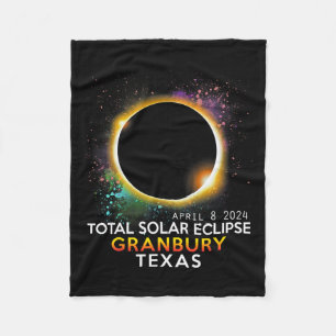 Texas Totality Total Solar Eclipse April 8 2024  Fleece Blanket