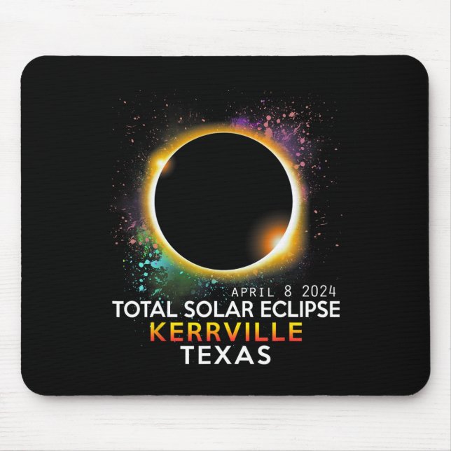 Texas Totality Total Solar Eclipse April 8 2024  Mouse Mat (Front)