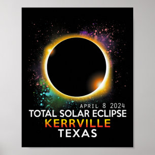 Texas Totality Total Solar Eclipse April 8 2024  Poster