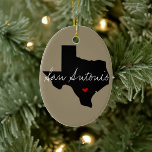 Texas Town Ceramic Tree Decoration