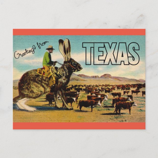 Texas Travel Greetings Postcard - Vintage Travel (Front)
