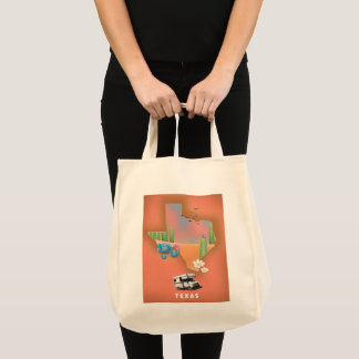 Texas travel poster tote bag