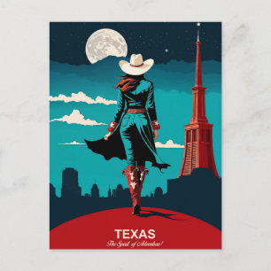 Texas Travel: The Spirit of Adventure Postcard