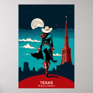 Texas Travel: The Spirit of Adventure Travel Poste Poster