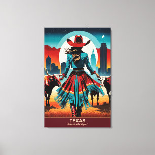 Texas Travel: Where the West Begins Canvas Print
