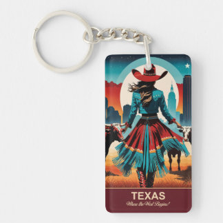 Texas Travel: Where the West Begins Key Ring