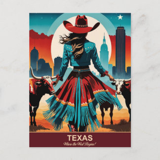 Texas Travel: Where the West Begins Postcard