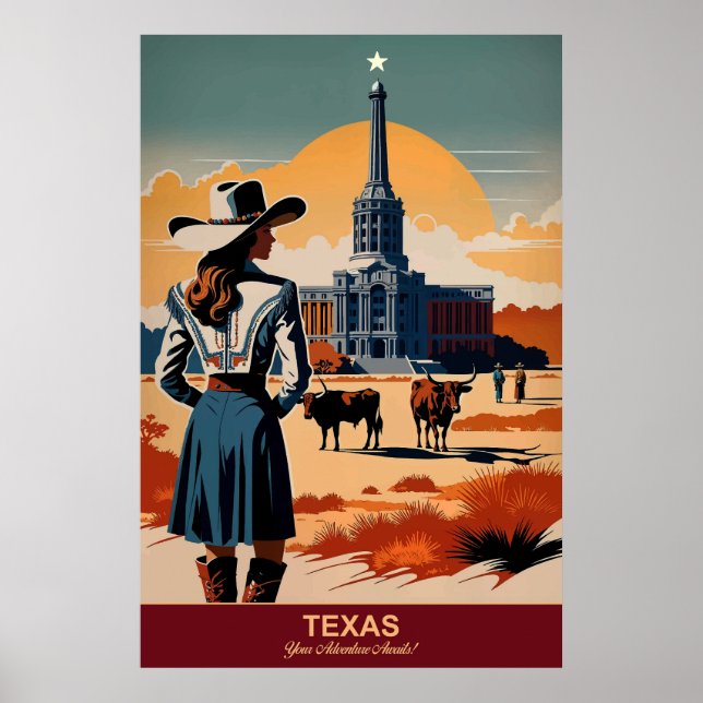 Texas Travel: Your Adventure Awaits Travel Poster (Front)