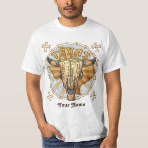 Texas Tribal Cow Skull  t-shirt