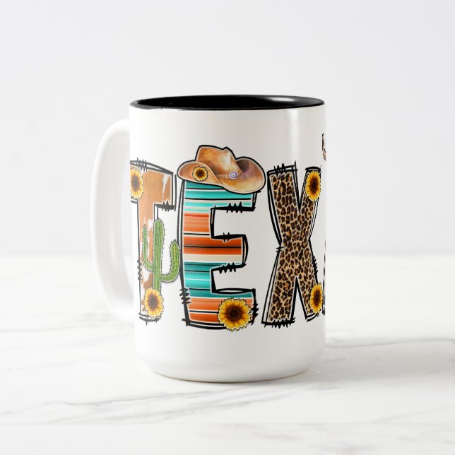 Texas Two-Tone Coffee Mug (Front Left)