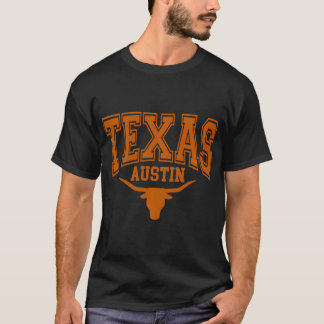 Texas TX American Longhorn United States Font Pull T-Shirt