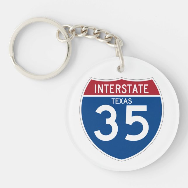Texas TX I-35 Interstate Highway Shield - Key Ring (Front)