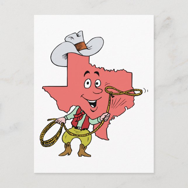 Texas TX Texan Cowboy Vintage Travel Souvenir Postcard (Front)