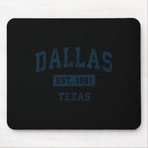 Texas Tx Vintage Sports Design Navy Print Mouse Mat