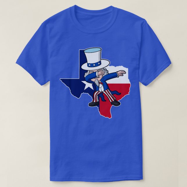 Texas Uncle Sam Texan 4th of July USA Patriotic T-Shirt (Design Front)