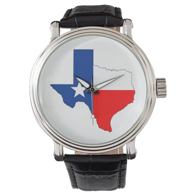texas united states america map flag label shape watch (Front)