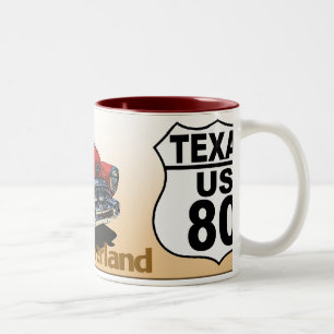 Texas US Route 80 - The Dixie Overland Two-Tone Coffee Mug