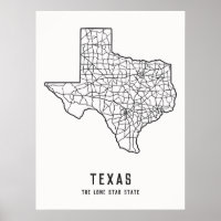 Texas US State road map - the Lone star state map