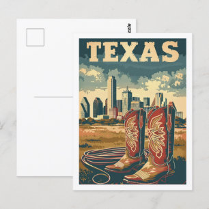 Texas USA America Vintage Famous Travel Place Postcard
