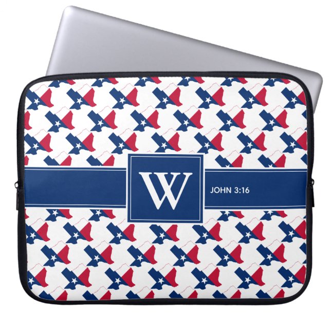 TEXAS USA Christian Scripture Monogram laptop Laptop Sleeve (Front)