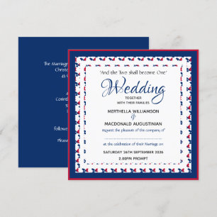 TEXAS USA FLAG Custom Patriotic Square Wedding Invitation