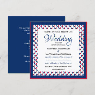 TEXAS USA FLAG Patriotic Custom Square Wedding Invitation
